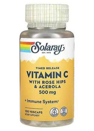 Solaray timed release vitamin c 500 mg 100 капсул