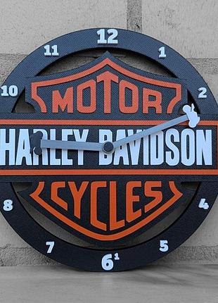 Сувенірний настінний 3d-арт годинник harley-davidson