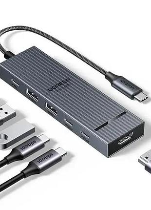Концентратор для macbook pro/air 100 вт ugreen cm818 високоякісний концентратор для передавання файлів зі швидкістю 10 гбіт/с