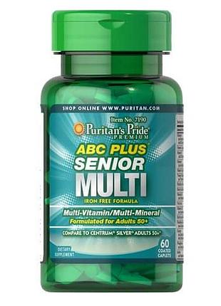 Puritan's pride abc plus senior multivitamin multi-mineral formula 60 таблеток