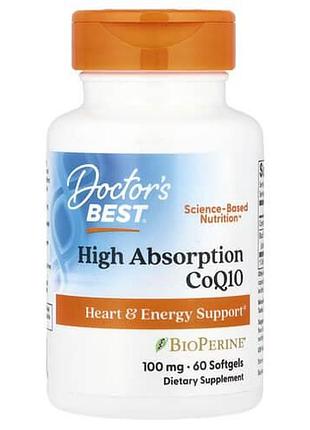 Doctor's best high absorption coq10 with bioperine 100 mg 60 softgels