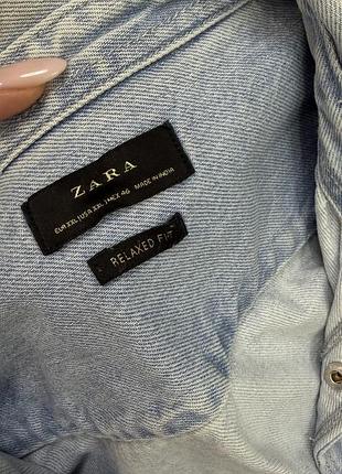 Джинсова сорочка блакитна zara 3