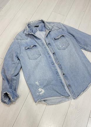 Джинсова сорочка блакитна zara 2