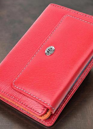 Яркий кошелек для женщин из натуральной кожи st leather 22503 красный