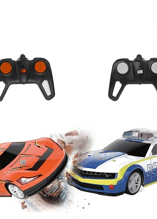 2 шт. радиоуправляемые машинки racing top speed 1272 комплект радиоуправляемой полицейской и спортивной машинки