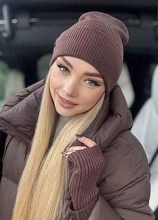 Женская шапка urban цвет коричневый