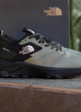 Мужские кроссовки the north face vectiv gore-tex хаки термо осенние из натуральной кожи для повседневной носки комфортные