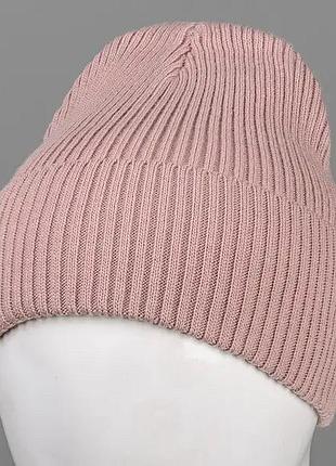 Шапка с подворотом пудра (лопатка) женская/мужская