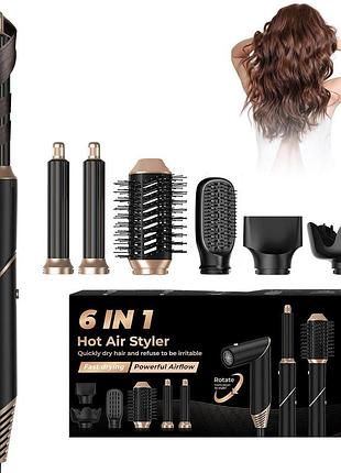 Многофункциональная фен-щетка 700w 100–110в 6 in 1 hair dryer brush cкладная фен-щетка с щипцами для завивки