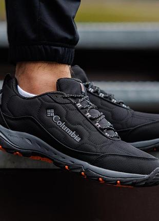 Чоловічі кросівки columbia firecamp fleece gore-tex чорні текстильні зимові термо для повсякденного носіння утеплені коламбія