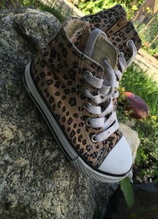 Высокие кеды леопардовые в отличном состоянии стелька 15,5 см4 фото