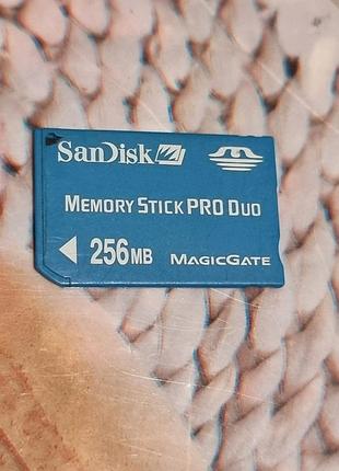 Карта памяти 0.25 гб sandisk 2.88/17.4 memory stick pro duo memorystick сандиск мемористик 256 мб psp