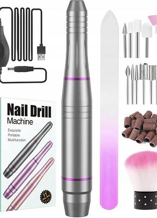 Фрезер для манікюру 20000 об/хв nail drill machine enf-001 професійний фрезер для манікюру з набором фрез