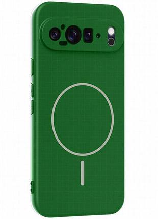 Чехол silicone cover lakshmi full camera (aa) with magnetic fit для google pixel 9 pro xl зеленый / dark green
