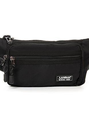 Сумка на пояс чоловічий поліестер чорний арт.82063 black lanpad (54)