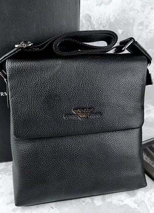 Шкіряна чоловіча сумка armani армані