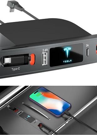 Док-станція для tesla model 3/model y retractable hub docking station висувна док-станція для автомобіля
