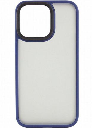 Tpu+pc чехол metal buttons для apple iphone 15 pro (6.1") синий / navy blue
