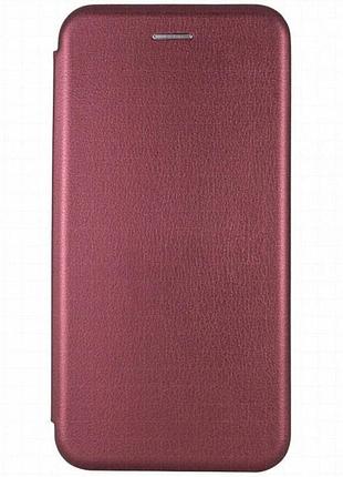 Кожаный чехол-книжка classy для xiaomi redmi note 8 / note 8 2021 бордовый