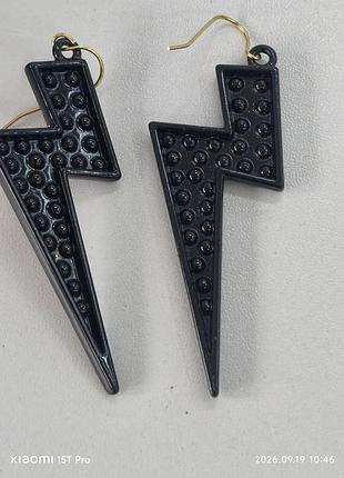 Серьги молния со стразами 3