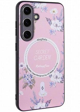 Tpu+pc чехол secret garden with magnetic fit для samsung galaxy s23 fe pink