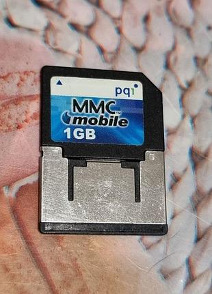 Карта памяти 1 гб mmc mobile pqi 2.15/8.82 ммс multimediacard mmcm и адаптер на sd
