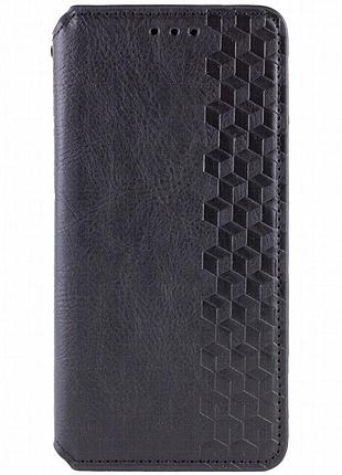 Кожаный чехол-книжка getman cubic (pu) для xiaomi redmi note 14 pro 4g черный
