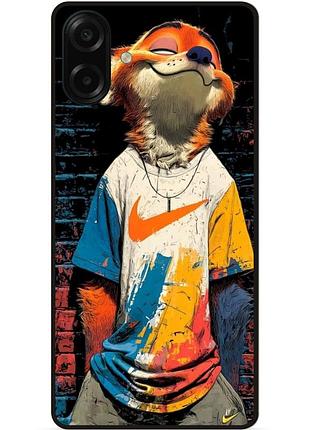 Силиконовый чехол бампер для samsung a07s с рисунком лис nike