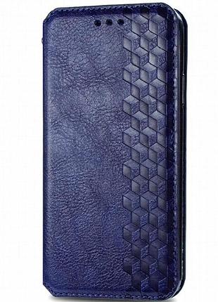 Кожаный чехол-книжка getman cubic (pu) для xiaomi redmi note 9 / redmi 10x синий
