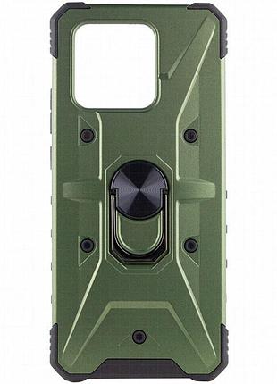 Ударопрочный чехол pathfinder ring для xiaomi redmi 10c / poco c40 зеленый / army green