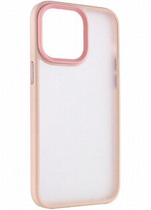 Tpu+pc чехол metal buttons для apple iphone 14 pro max (6.7") розовый / pink