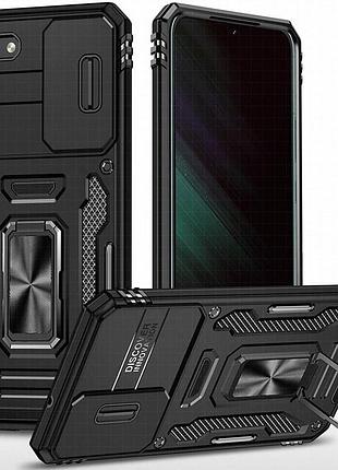 Ударопрочный чехол camshield army ring для samsung galaxy s21+ черный / black