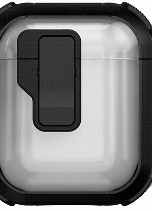 Футляр противоударный locking button для наушников airpods 1/2 black