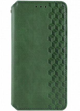 Кожаный чехол-книжка getman cubic (pu) для samsung galaxy a37 5g зеленый
