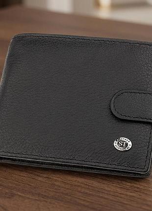 Мужской кошелек st leather 18328 (st137) итальянская кожа черный