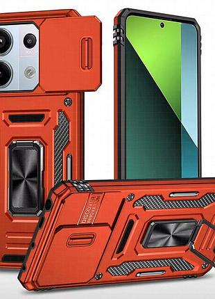 Ударопрочный чехол camshield army ring для xiaomi poco x6 pro красный / red