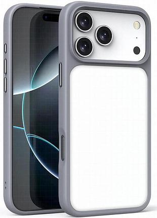 Tpu+pc чехол metal buttons для apple iphone 17 pro max (6.9") серый / grey