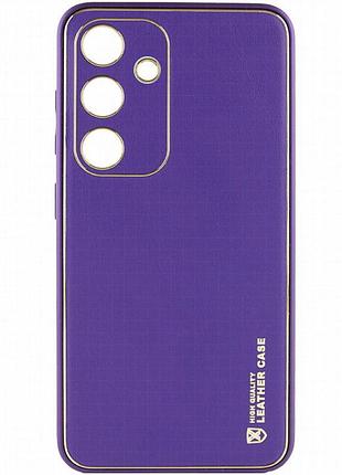 Кожаный чехол xshield для samsung galaxy s24 фиолетовый / ultra violet