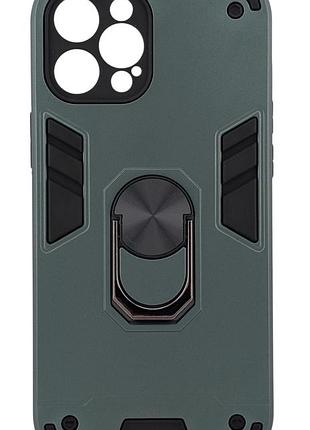 Чехол armored ring для apple iphone 12 pro max противоударный с подставкой кольцо зеленый
