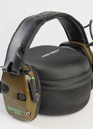 Тактические активные наушники howard impact sport зеленые оливковый howard leight