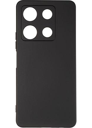 Чехол silicone case для infinix note 30 pro (x678b) бампер с микрофиброй черный