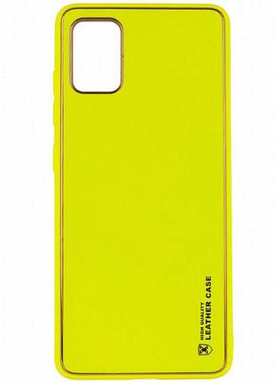 Кожаный чехол xshield для samsung galaxy a04s желтый / yellow
