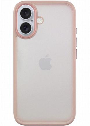 Tpu+pc чехол metal buttons для apple iphone 16 (6.1") розовый / pink