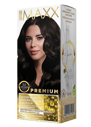 Краска для волос maxx deluxe 3.0 темно-коричневый, 50 мл+50 мл+10 мл