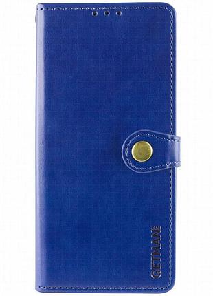 Кожаный чехол-книжка getman gallant (pu) для motorola edge 70 fusion / 70 fusion+ синий