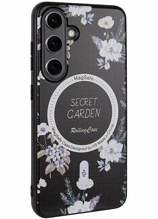 Tpu+pc чехол secret garden with magnetic fit для samsung galaxy s24 black