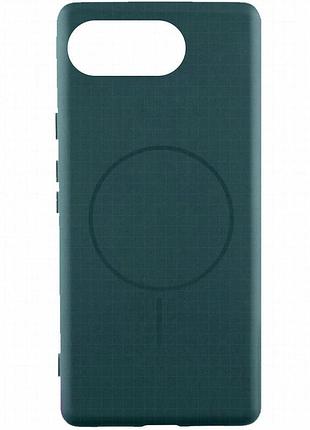 Чехол silicone cover lakshmi (aa) with magnetic fit для google pixel 10a зеленый / dark green