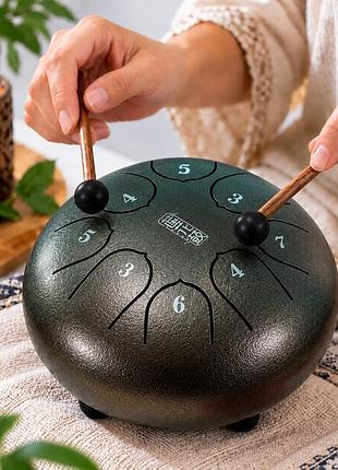 Глюкофон happy drum 8 нот бронзовый карбоновая сталь, музыкальный инструмент для медитации, язычковый барабан ханг