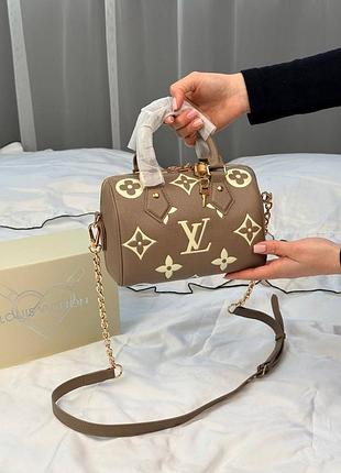 Сумка жіноча speedy bandouliete 20 beige monogram