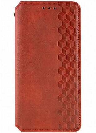 Кожаный чехол-книжка getman cubic (pu) для motorola moto g24 / g04 / e14 красный